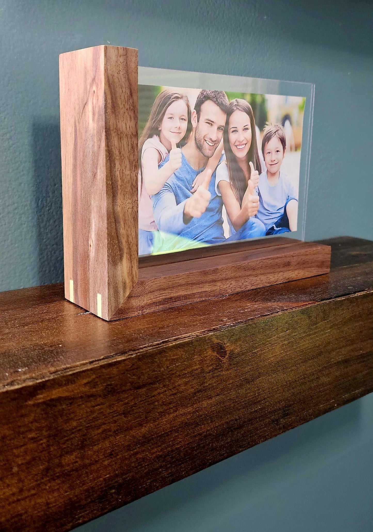 Elegant Minimalist Floating Frame, Modern Black Walnut, Picture Display, Home Decoration, Desktop Frame