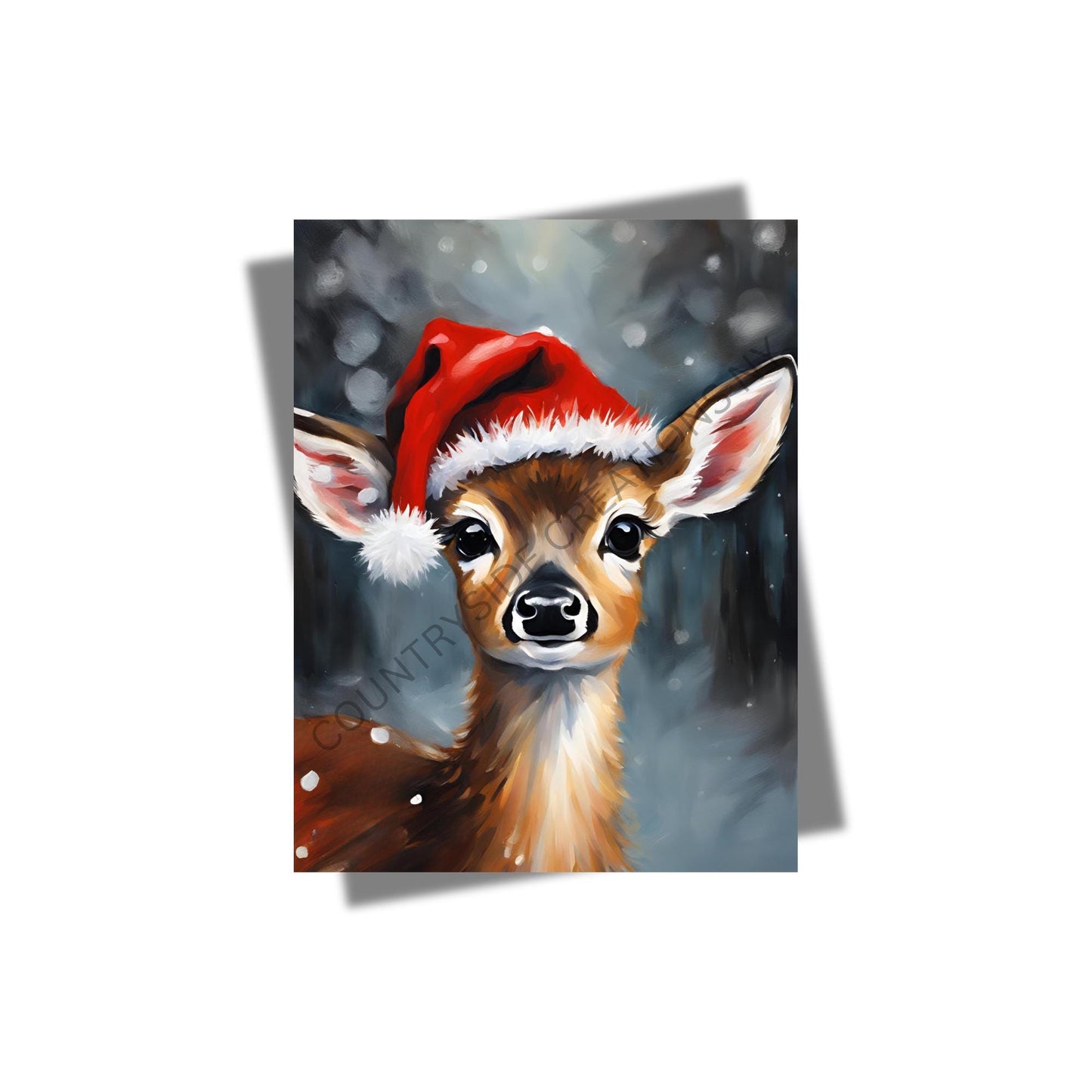 Reindeer Framed Print, Christmas Reindeer Décor, Holiday Wall Art, Winter Décor, Cute Baby Reindeer