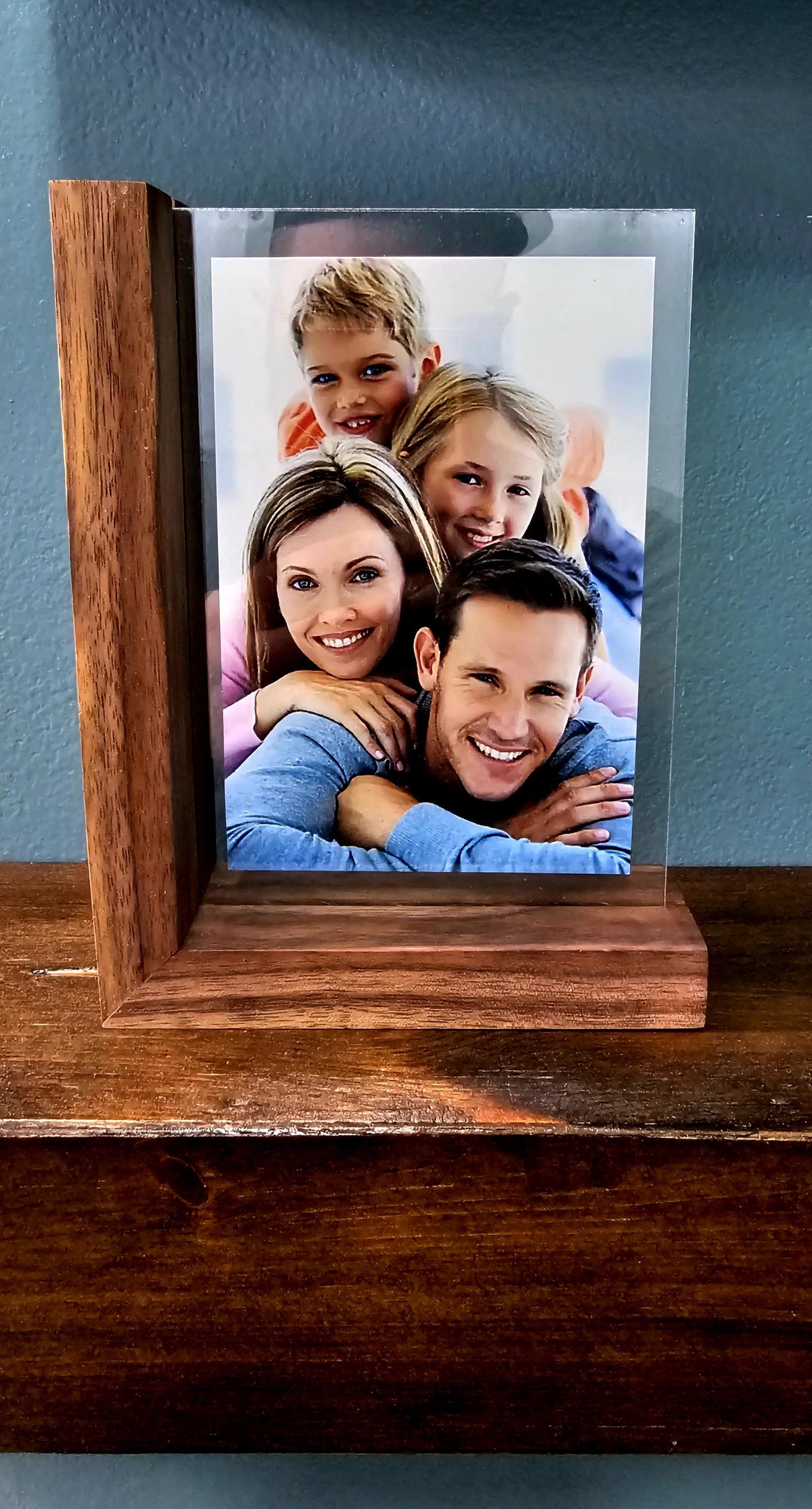 Elegant Minimalist Floating Frame, Modern Black Walnut, Picture Display, Home Decoration, Desktop Frame
