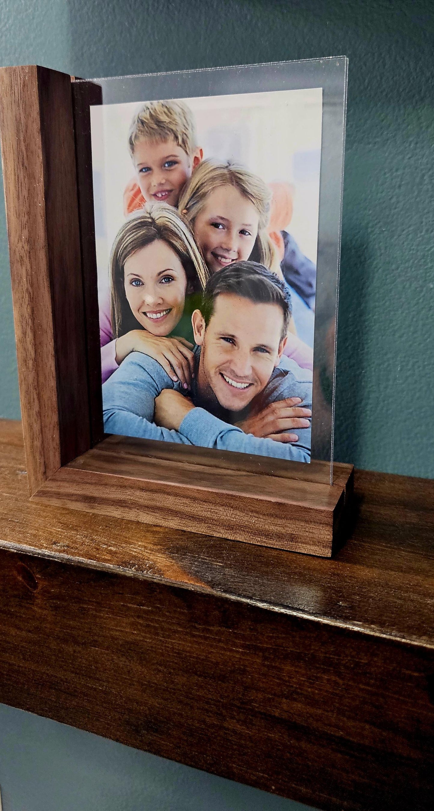 Elegant Minimalist Floating Frame, Modern Black Walnut, Picture Display, Home Decoration, Desktop Frame