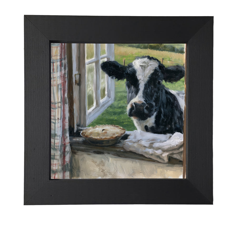 Serene view from inside a quiet farmhouse kitchen, framed in white, black, and gold. — product view 7