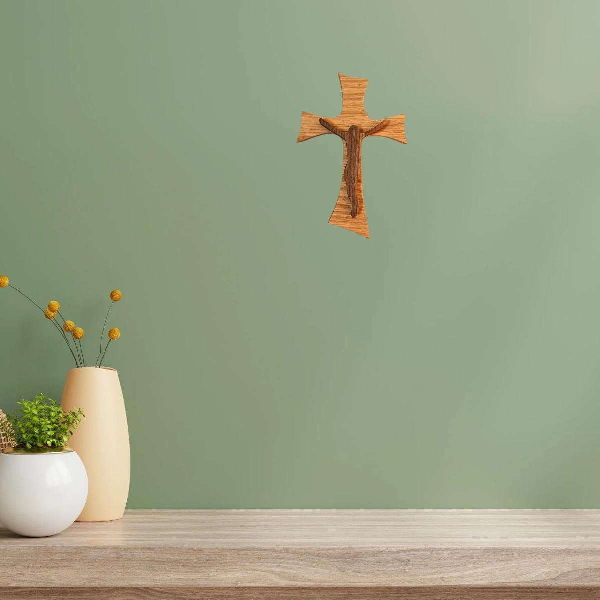 Handcrafted Wooden Cross, Religious Home Décor, Church Cross, Christian Wall Art, Housewarming Gift