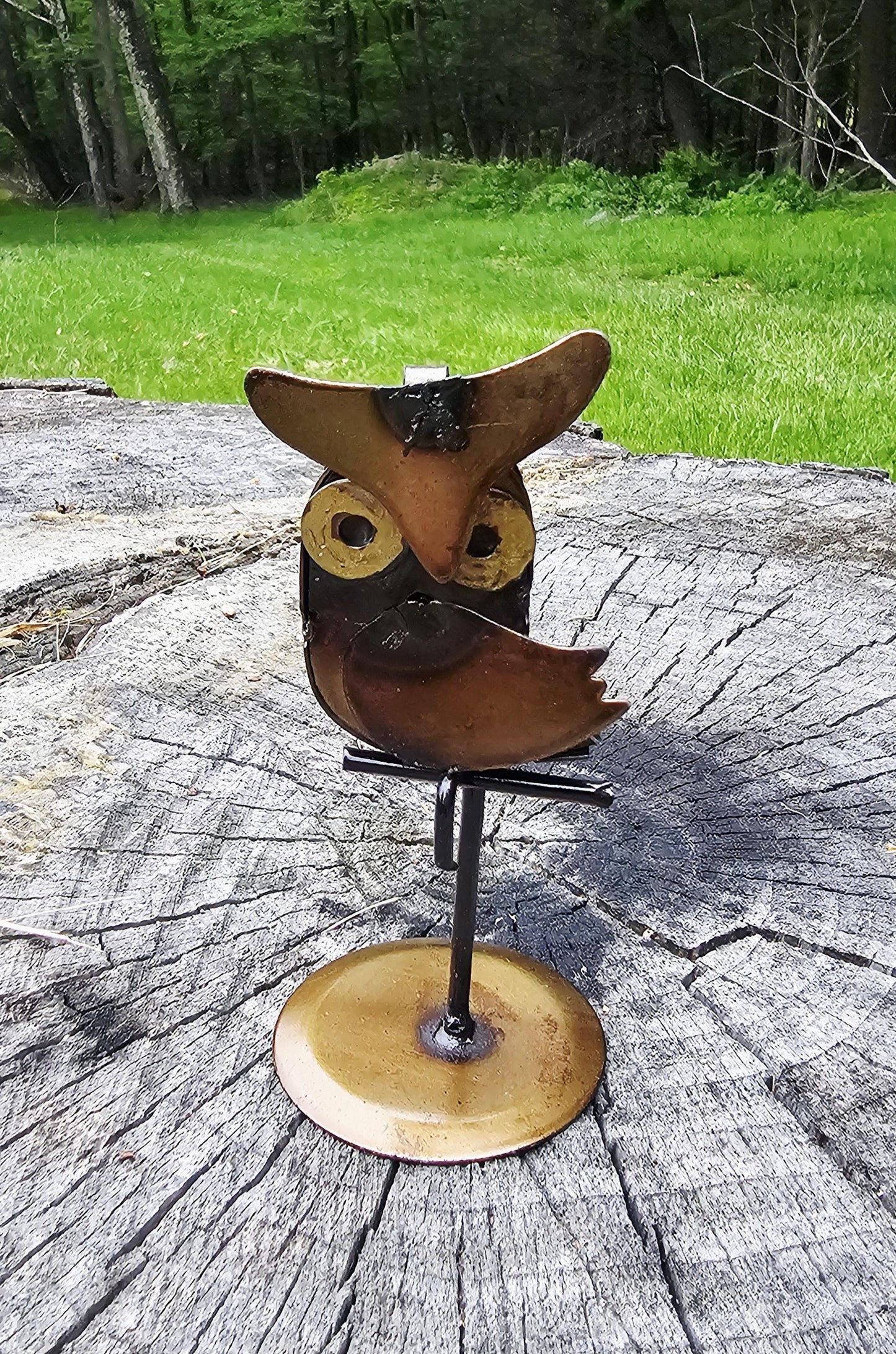 Adorable metal art sculptures, bolt art, metal art, hummingbird, owl, pig, penguin, pelican, metal statues, yard art, reclaimed metal
