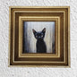 Spooky Black Cat MINI Framed Print,  Cat Wall Art, Spooky Kitten, Cute Halloween Decoration, Cat Lover Gift, Whimsical Cat Wall Décor