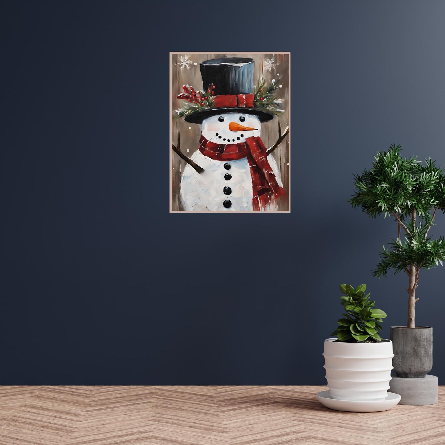 Rustic Snowman Print, Winter Wall Art, Holiday Decoration, Christmas Décor, Snowman Art, Farmhouse Décor, Physical Print