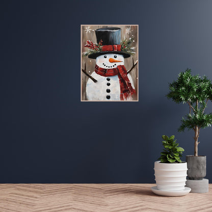 Rustic Snowman Print, Winter Wall Art, Holiday Decoration, Christmas Décor, Snowman Art, Farmhouse Décor, Physical Print