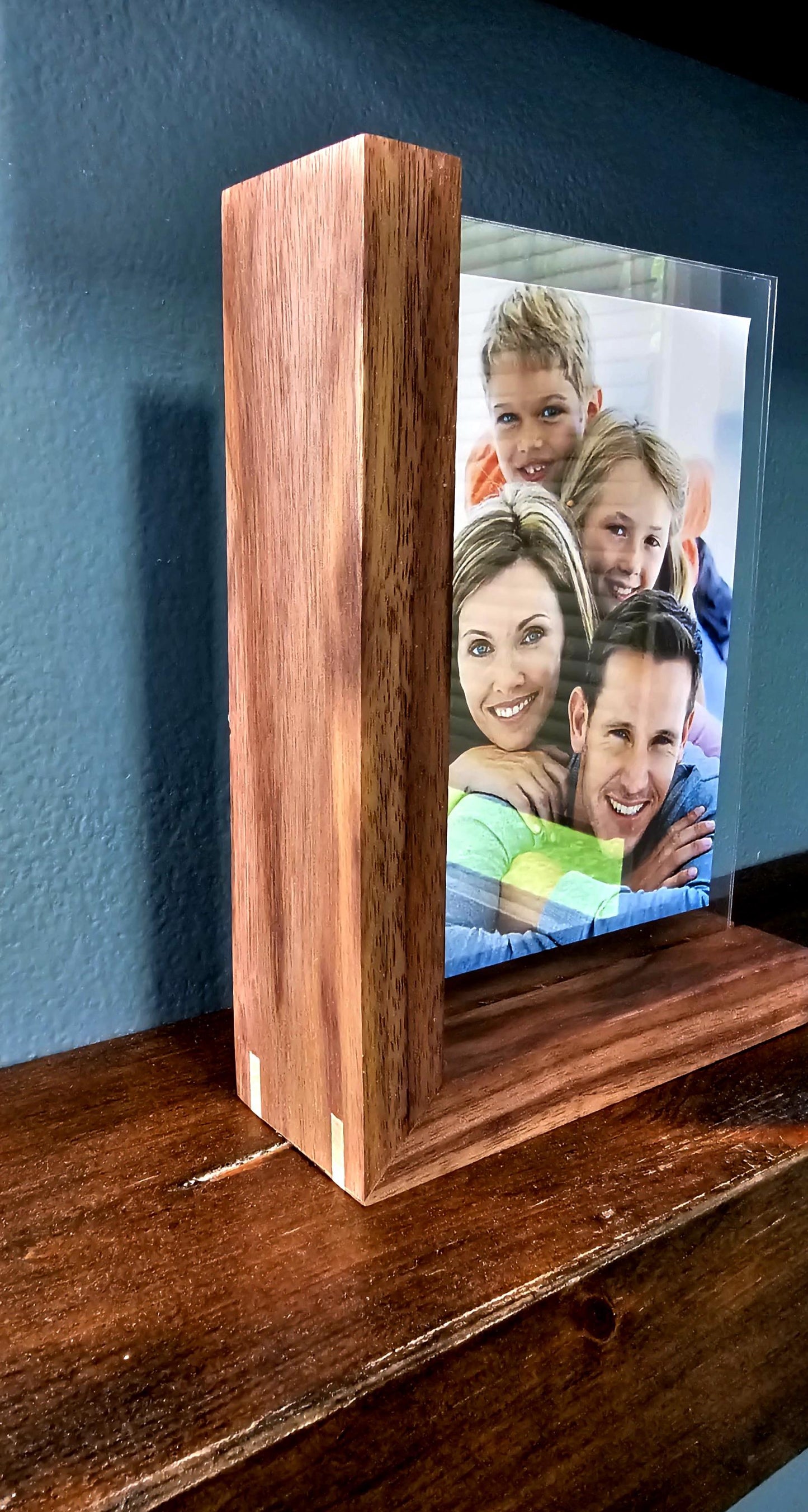 Elegant Minimalist Floating Frame, Modern Black Walnut, Picture Display, Home Decoration, Desktop Frame