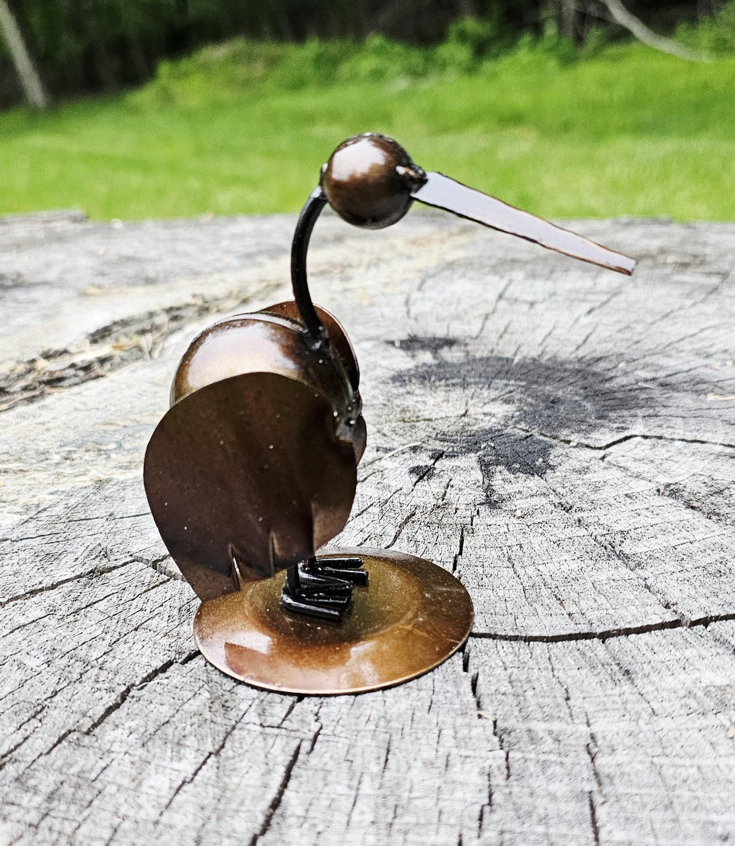 Adorable metal art sculptures, bolt art, metal art, hummingbird, owl, pig, penguin, pelican, metal statues, yard art, reclaimed metal
