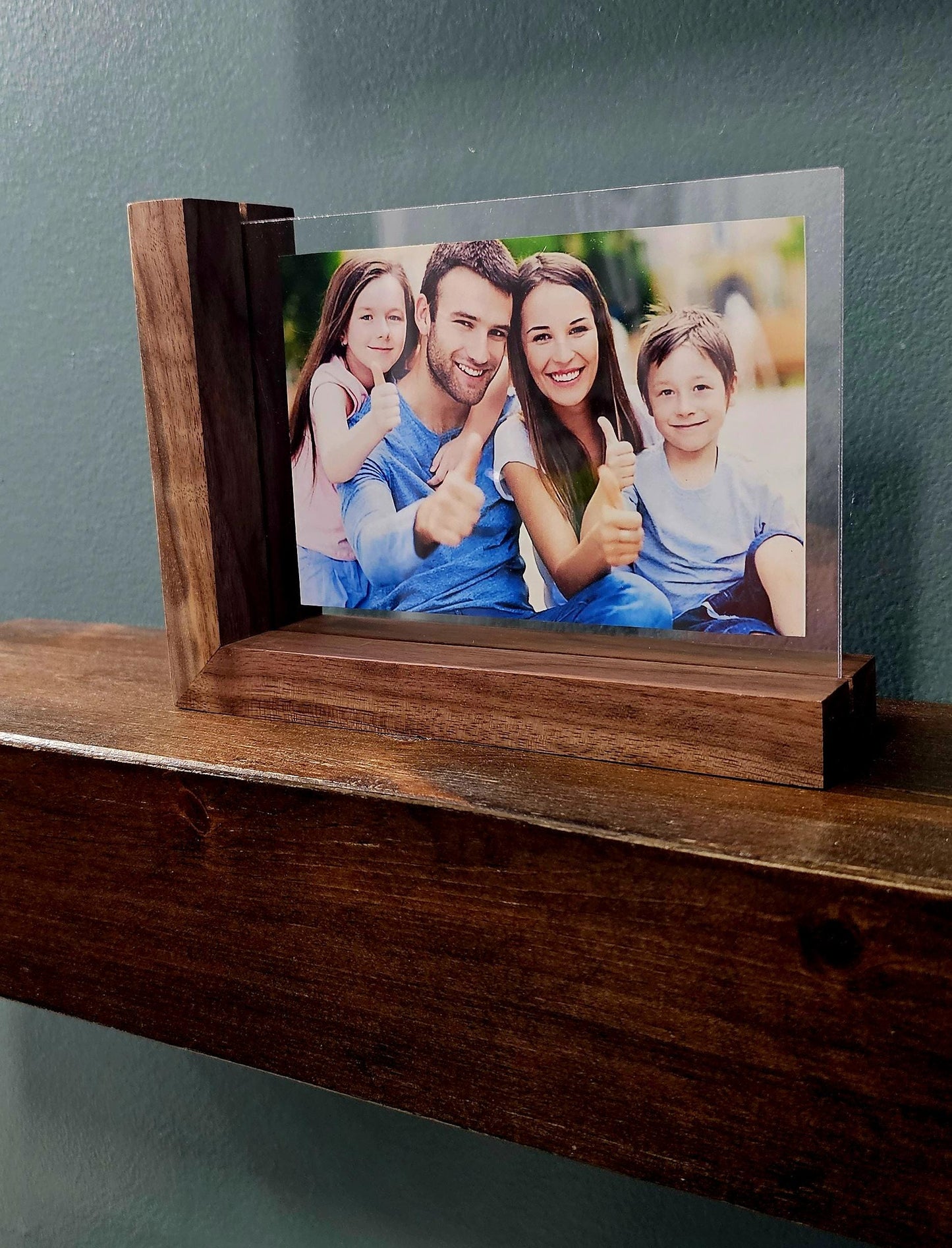 Elegant Minimalist Floating Frame, Modern Black Walnut, Picture Display, Home Decoration, Desktop Frame