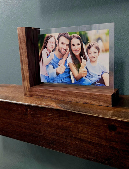 Elegant Minimalist Floating Frame, Modern Black Walnut, Picture Display, Home Decoration, Desktop Frame