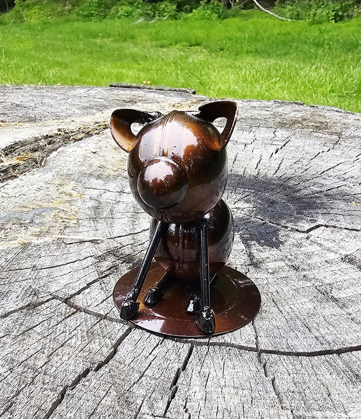 Adorable metal art sculptures, bolt art, metal art, hummingbird, owl, pig, penguin, pelican, metal statues, yard art, reclaimed metal