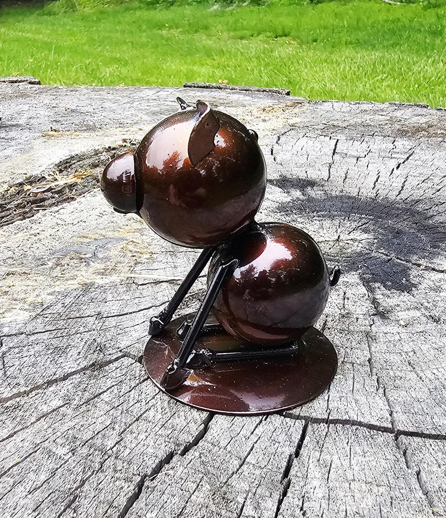 Adorable metal art sculptures, bolt art, metal art, hummingbird, owl, pig, penguin, pelican, metal statues, yard art, reclaimed metal