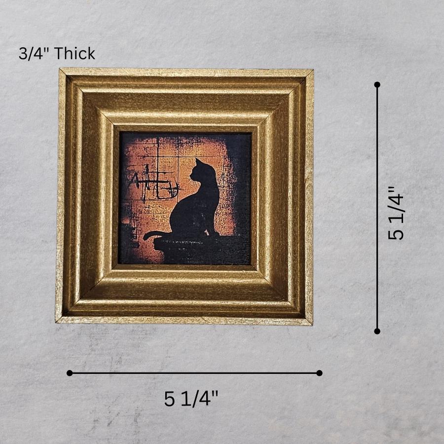 Spooky Black Cat MINI Framed Print,  Cat Wall Art, Spooky Kitten, Cute Halloween Decoration, Cat Lover Gift, Whimsical Cat Wall Décor