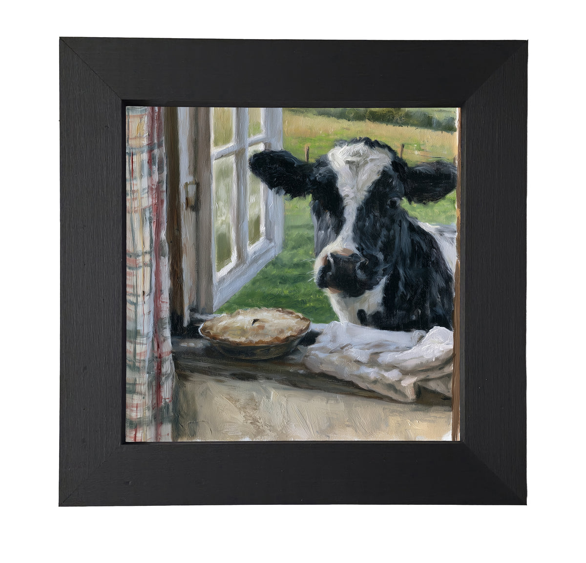 Serene view from inside a quiet farmhouse kitchen, framed in white, black, and gold. — product view 7