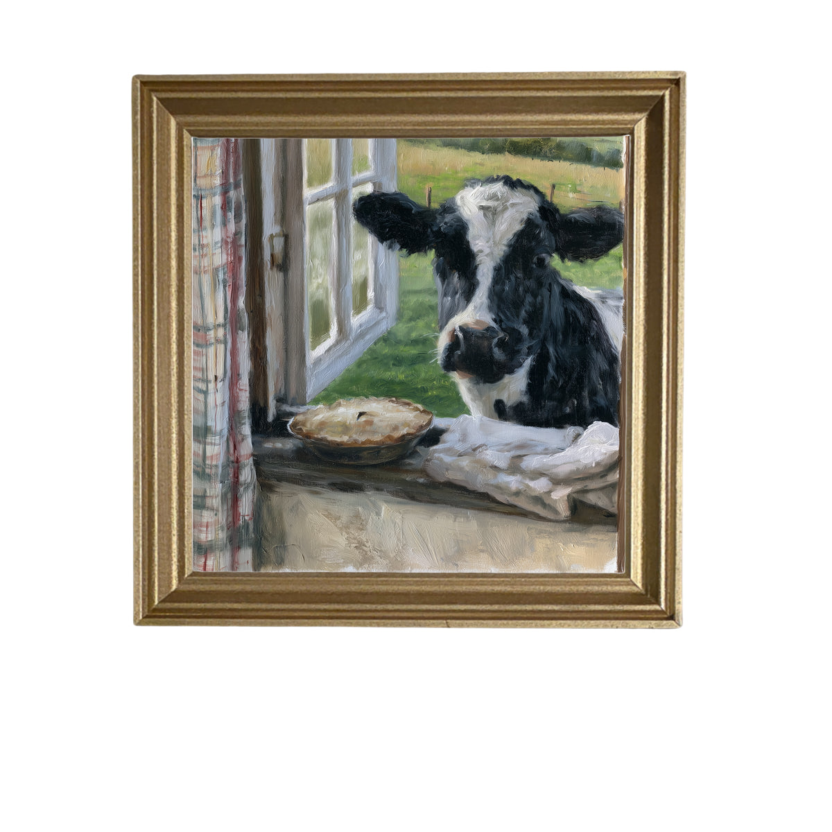 Serene view from inside a quiet farmhouse kitchen, framed in white, black, and gold. — product view 5