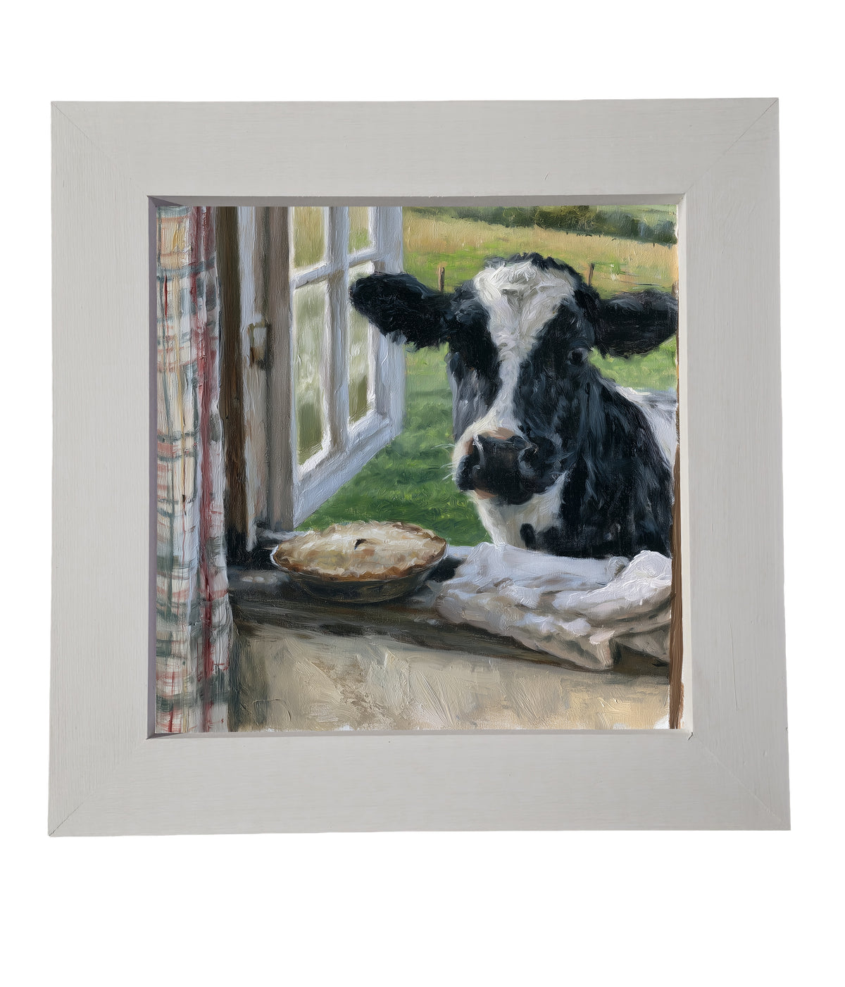 Serene view from inside a quiet farmhouse kitchen, framed in white, black, and gold. — product view 6
