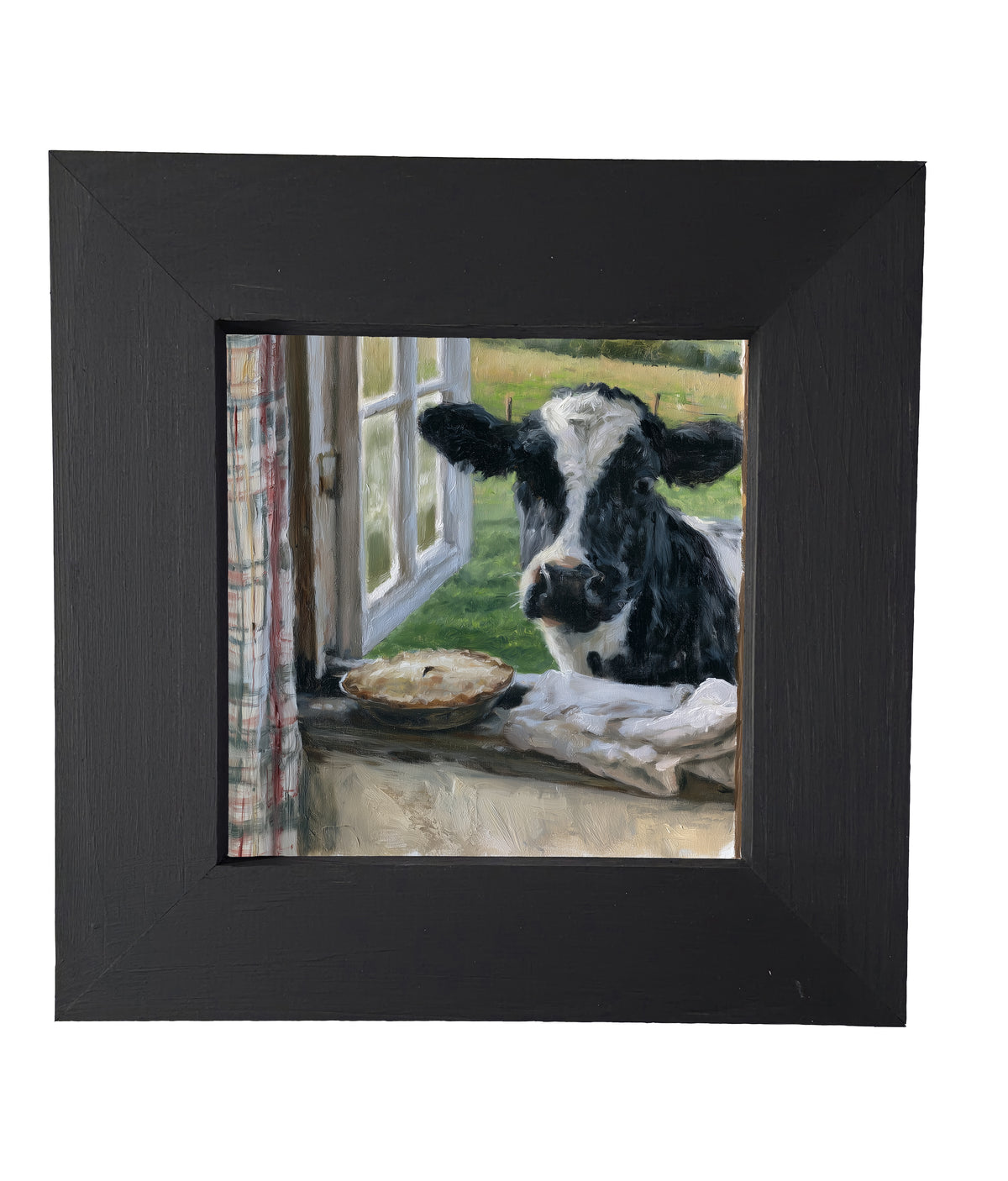 Serene view from inside a quiet farmhouse kitchen, framed in white, black, and gold. — product view 4