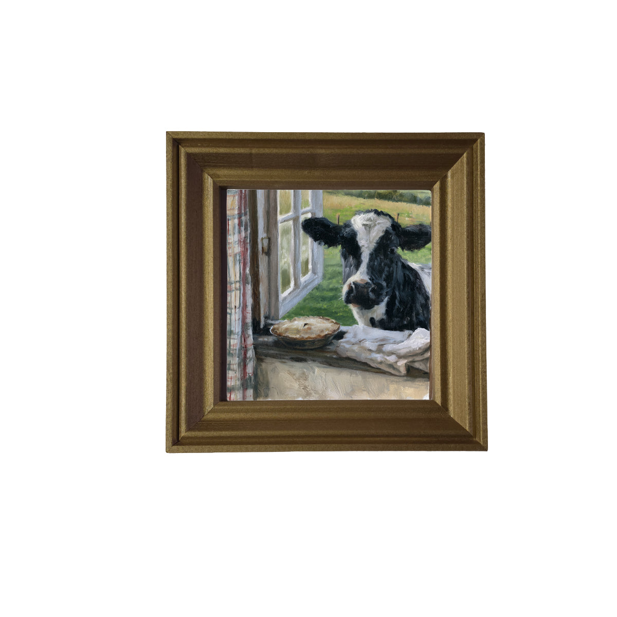 Serene view from inside a quiet farmhouse kitchen, framed in white, black, and gold. — product view 2