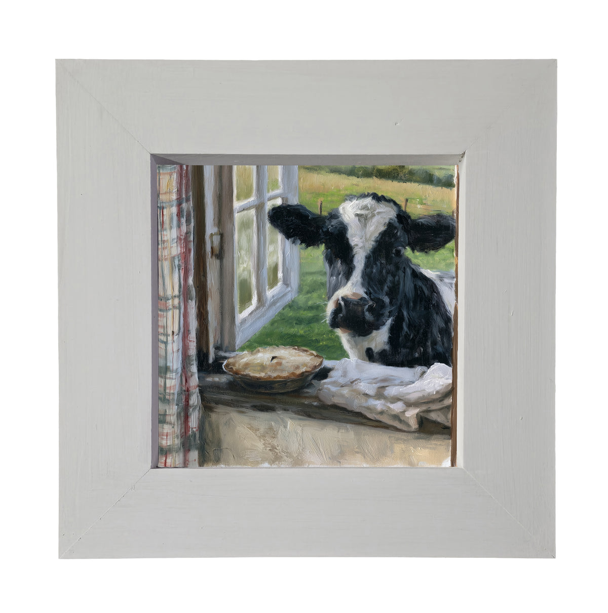 Serene view from inside a quiet farmhouse kitchen, framed in white, black, and gold. — product view 3