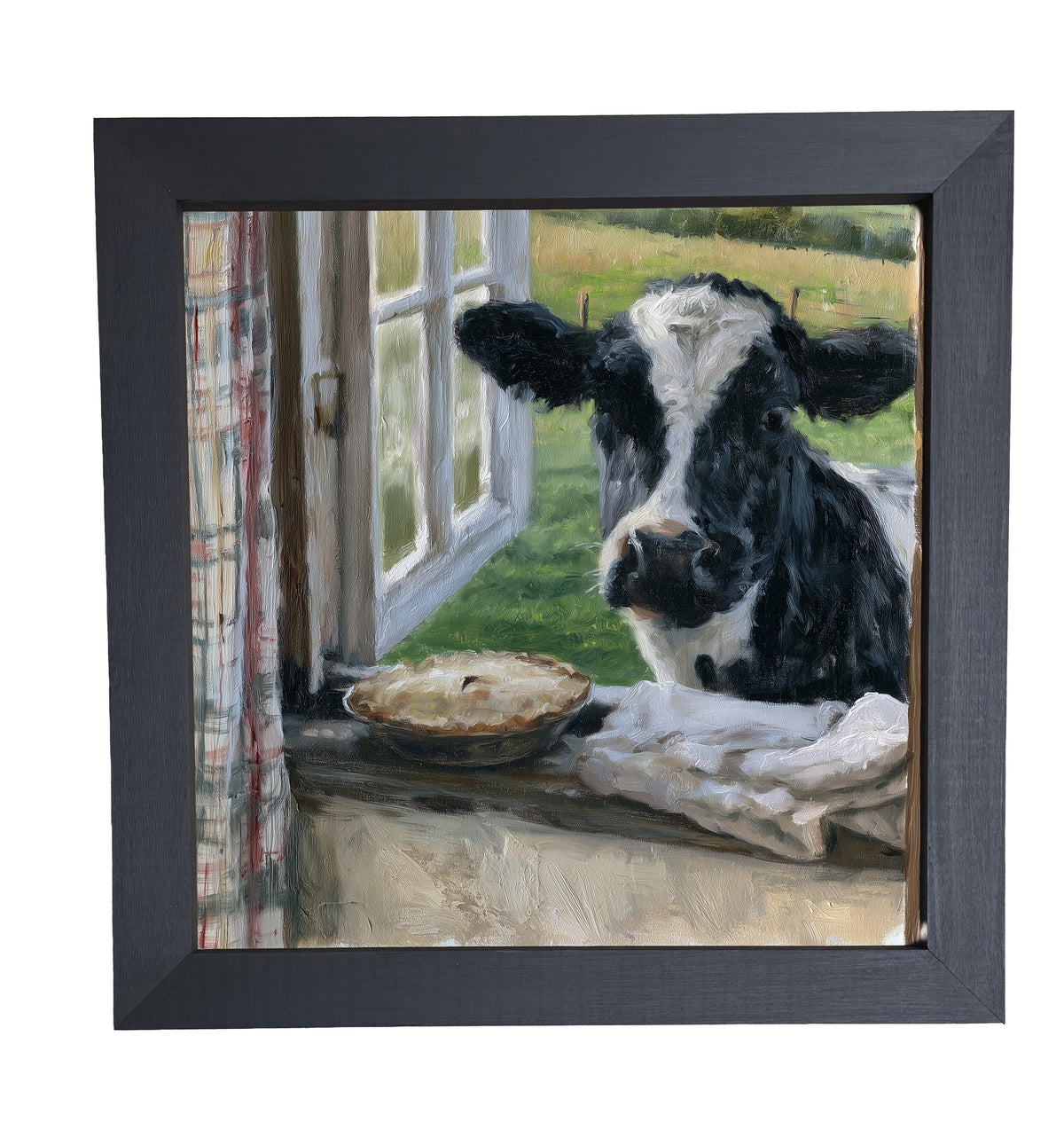 Serene view from inside a quiet farmhouse kitchen, framed in white, black, and gold. — product view 10