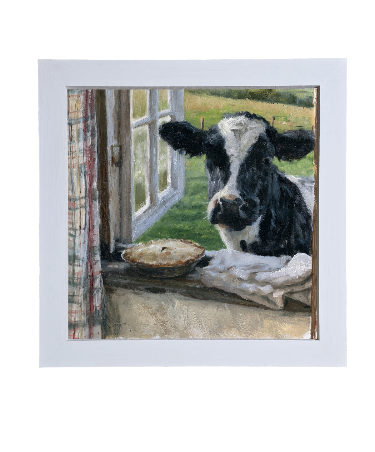 Serene view from inside a quiet farmhouse kitchen, framed in white, black, and gold. — product view 9