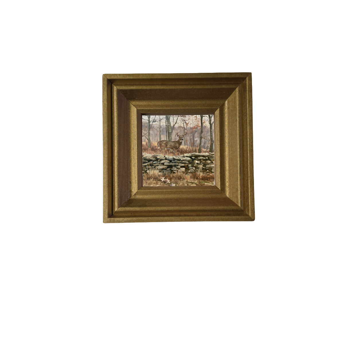 traditional oil painting with loose, restrained brushwork in neutral and gold tones, framed for farmhouse decor — product view 2
