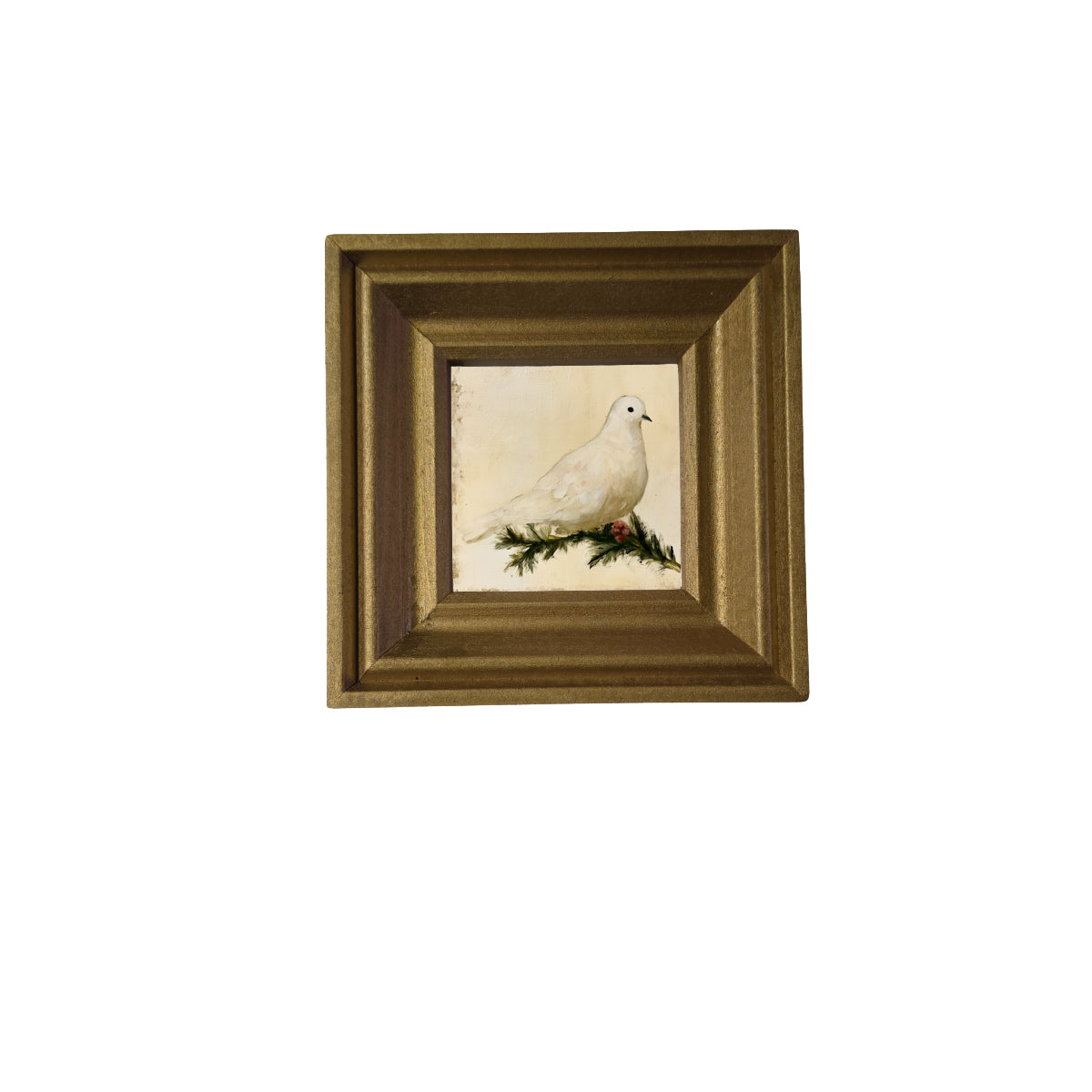 traditional oil painting with loose, restrained brushwork in neutral and gold tones, framed for farmhouse decor — product view 2