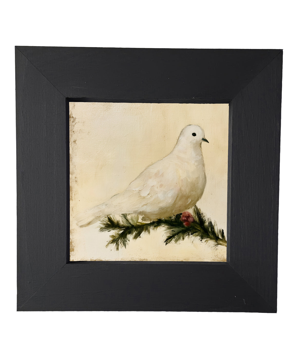 traditional oil painting with loose, restrained brushwork in neutral and gold tones, framed for farmhouse decor — product view 5