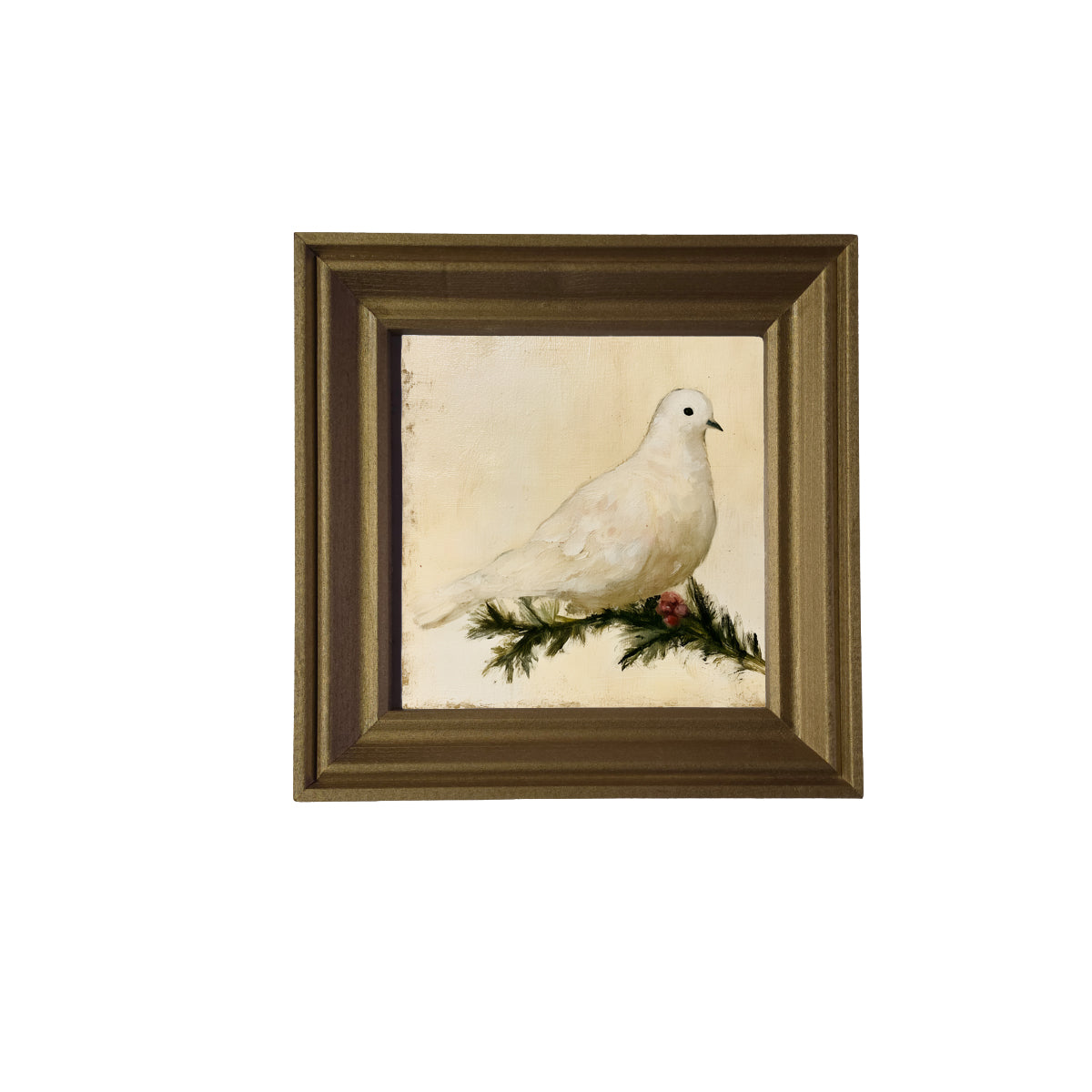 traditional oil painting with loose, restrained brushwork in neutral and gold tones, framed for farmhouse decor — product view 3