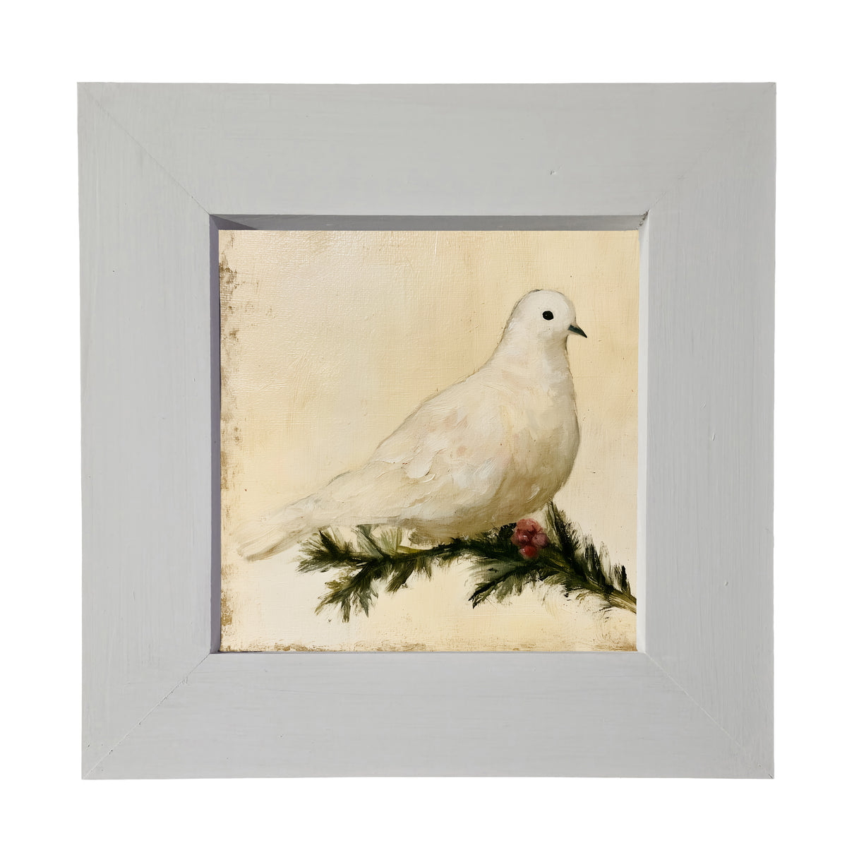 traditional oil painting with loose, restrained brushwork in neutral and gold tones, framed for farmhouse decor — product view 4