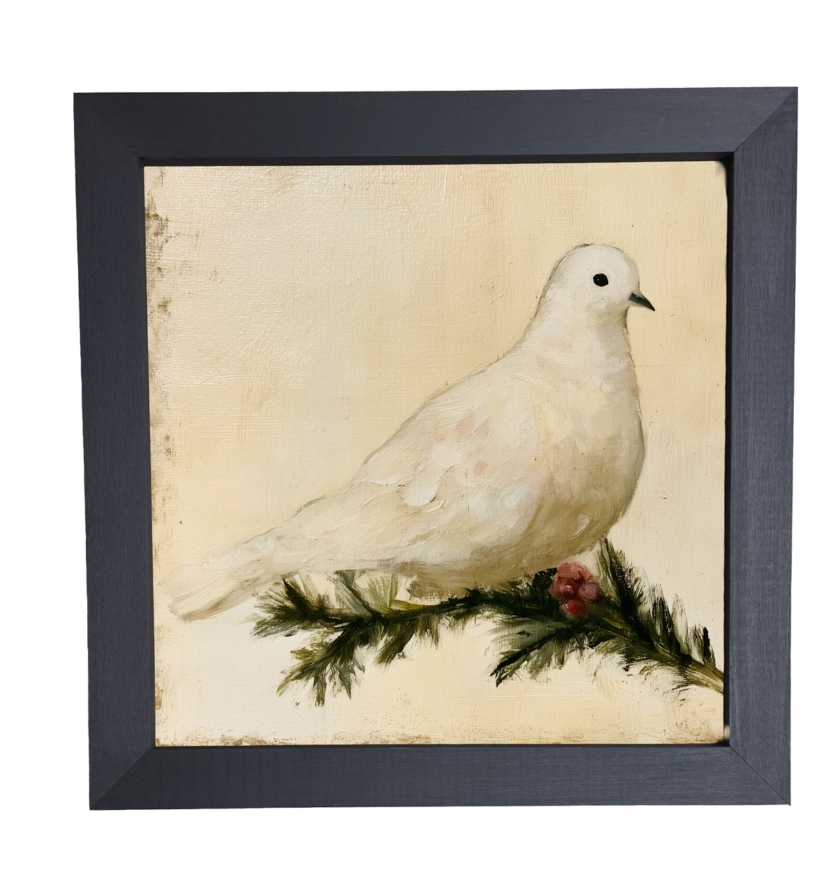 traditional oil painting with loose, restrained brushwork in neutral and gold tones, framed for farmhouse decor — product view 10