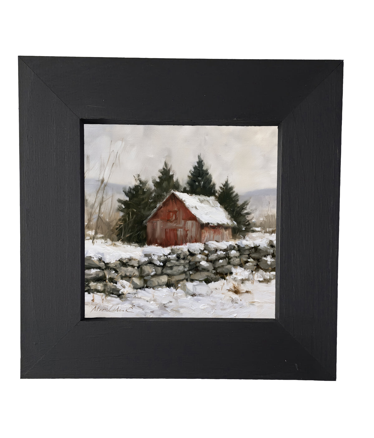weathered red barn in a peaceful rural farmhouse landscape — product view 5