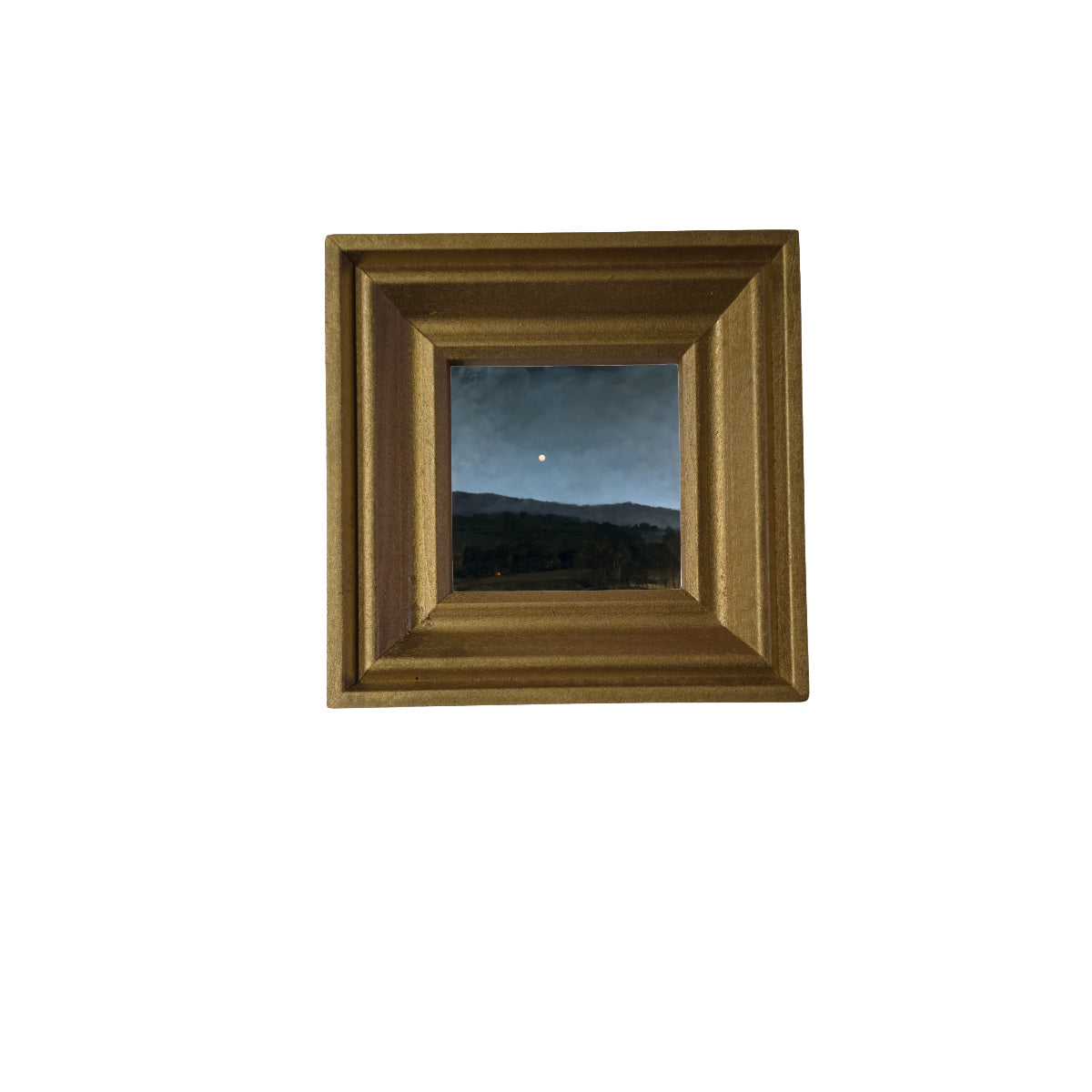rustic framed art featuring a peaceful rural mountain valley landscape — product view 2