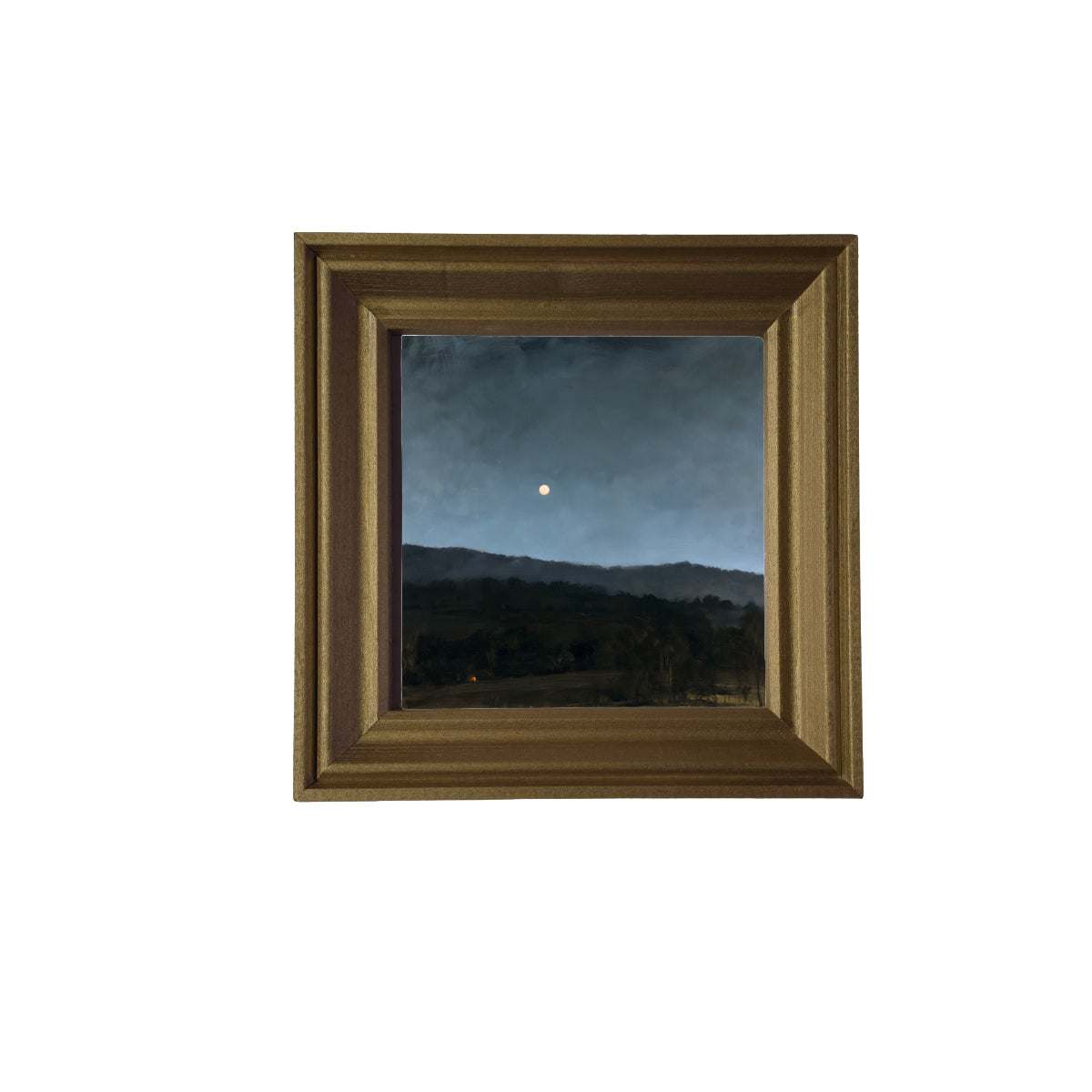 rustic framed art featuring a peaceful rural mountain valley landscape — product view 3