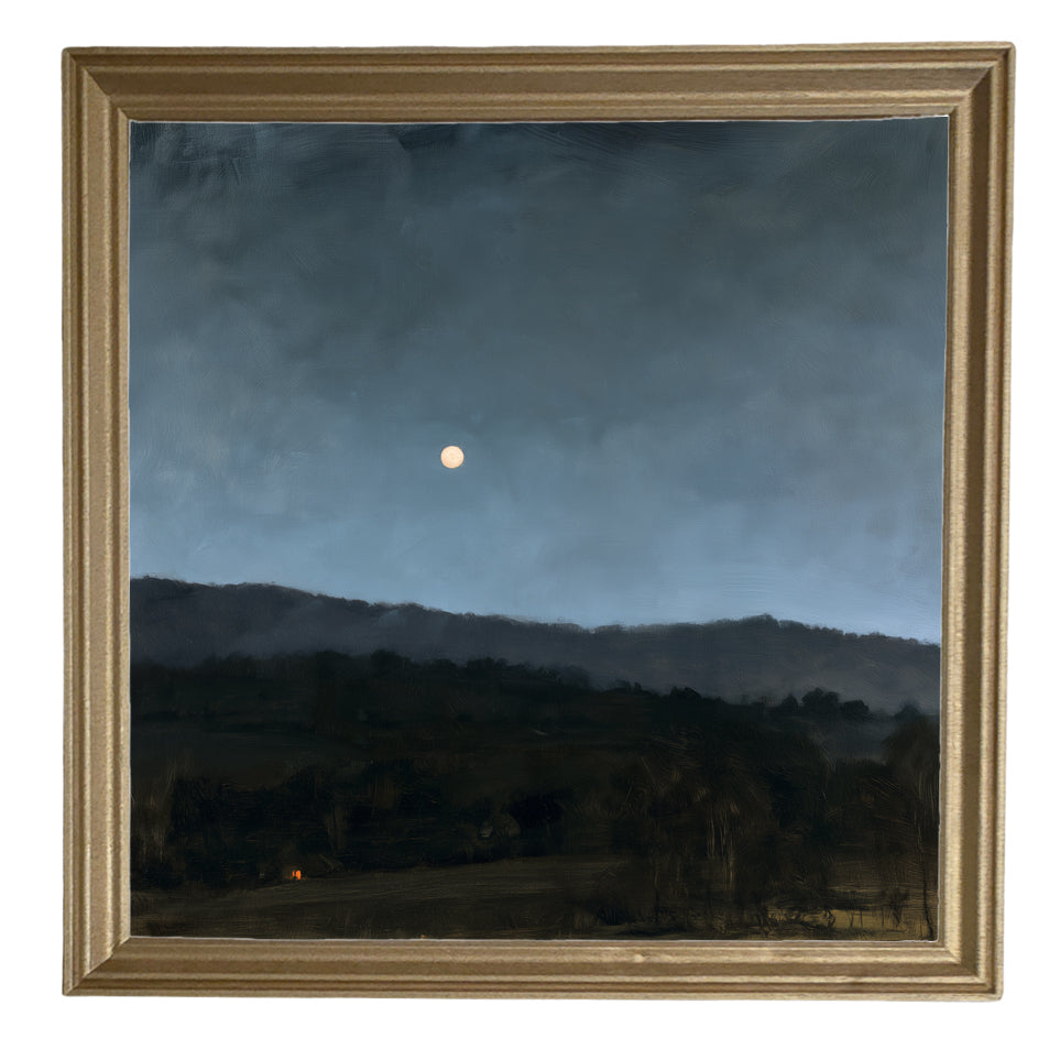 rustic framed art featuring a peaceful rural mountain valley landscape — product view 8