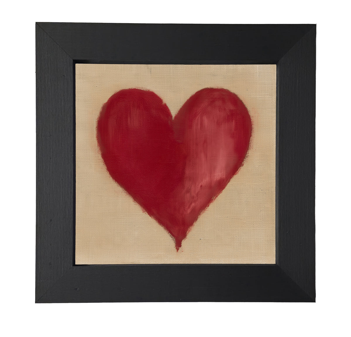 rustic framed art featuring a softly imperfect deep red heart on white background — product view 7