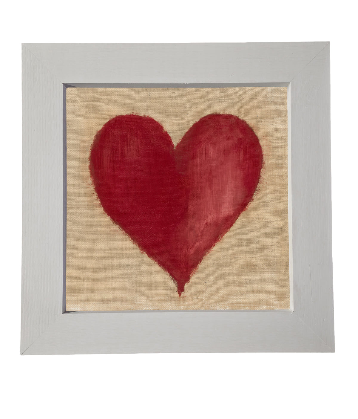 rustic framed art featuring a softly imperfect deep red heart on white background — product view 6
