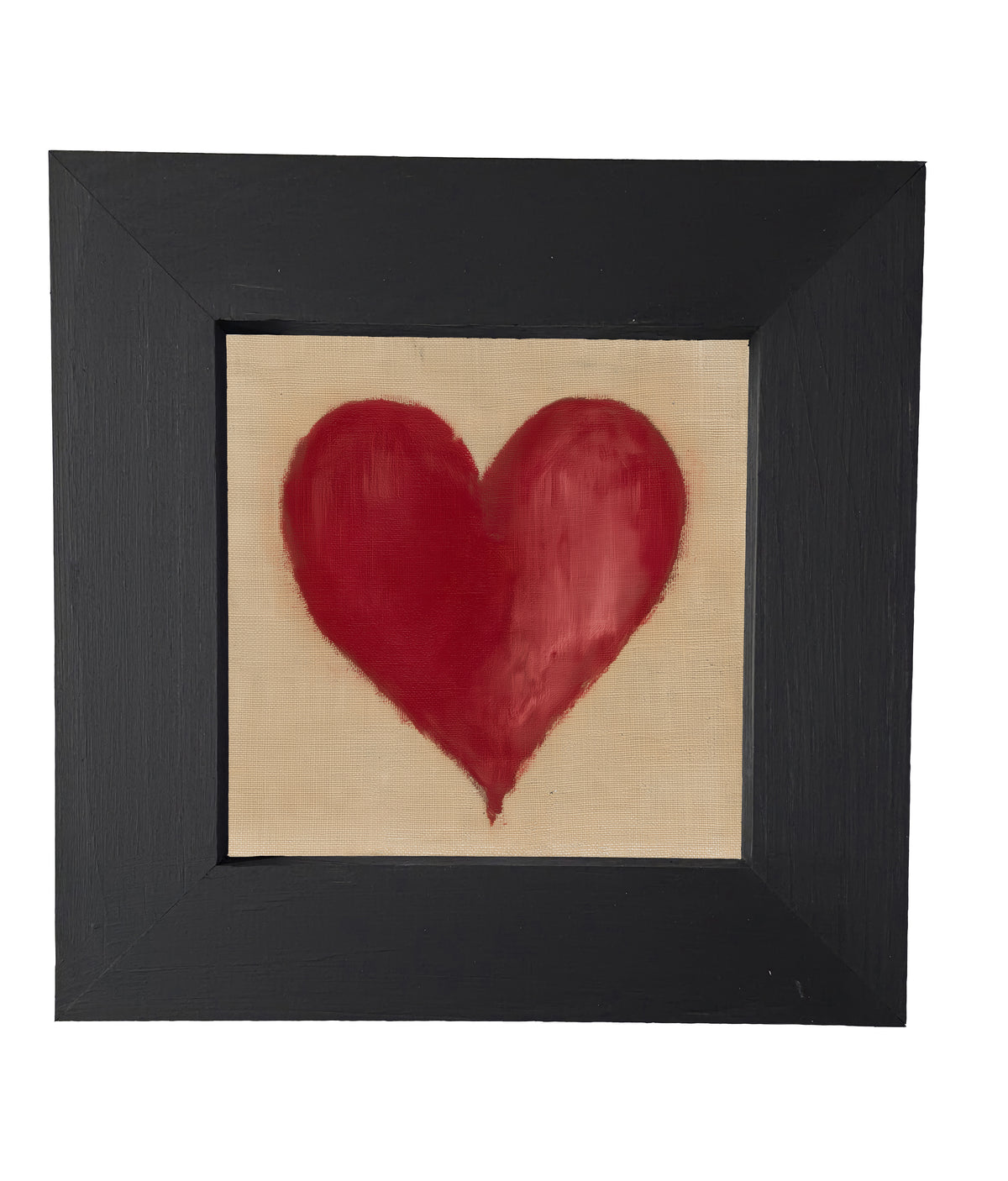 rustic framed art featuring a softly imperfect deep red heart on white background — product view 5