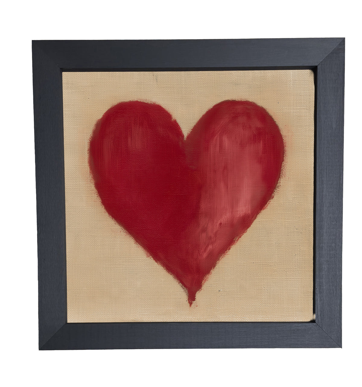 rustic framed art featuring a softly imperfect deep red heart on white background — product view 10