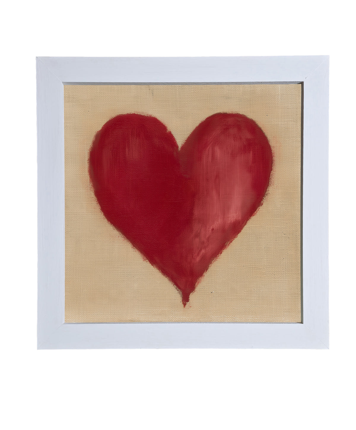 rustic framed art featuring a softly imperfect deep red heart on white background — product view 9