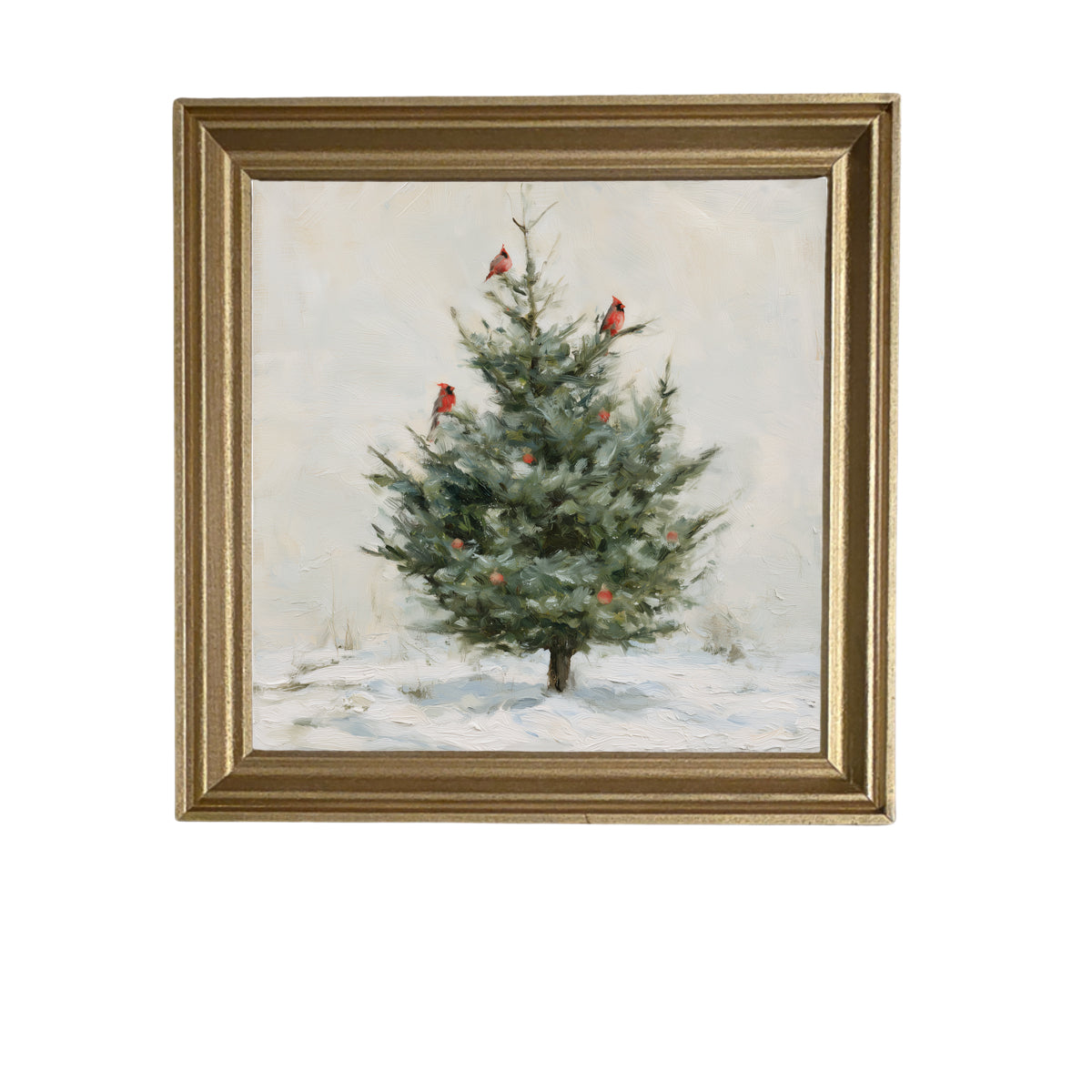rustic framed art of a small natural evergreen tree on a white background — product view 6