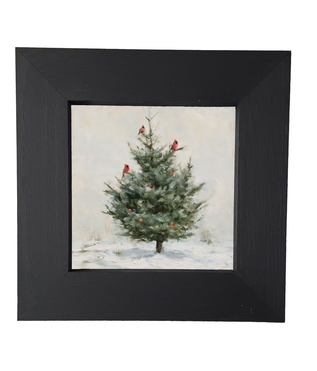 rustic framed art of a small natural evergreen tree on a white background — product view 5