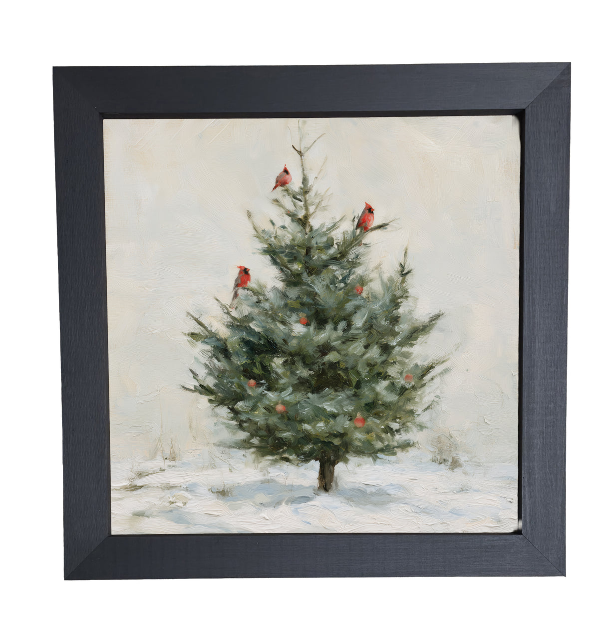 rustic framed art of a small natural evergreen tree on a white background — product view 10