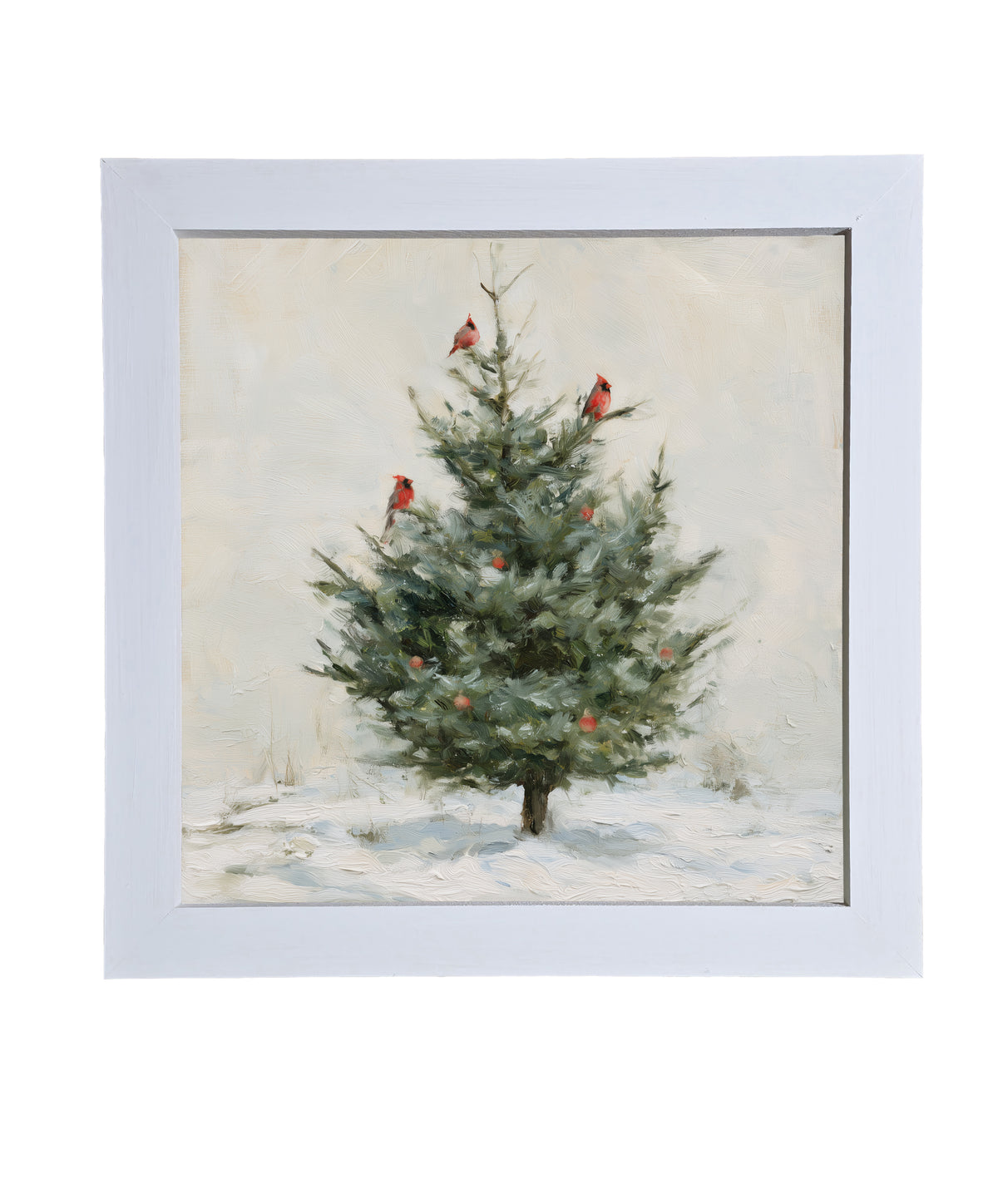 rustic framed art of a small natural evergreen tree on a white background — product view 9