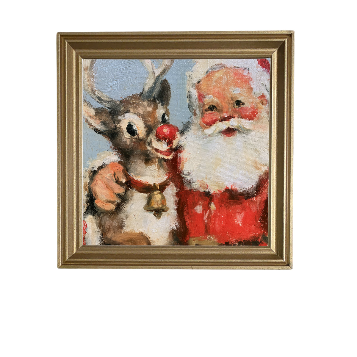 cheerful traditional Santa Claus in red suit, framed Christmas wall art — product view 6