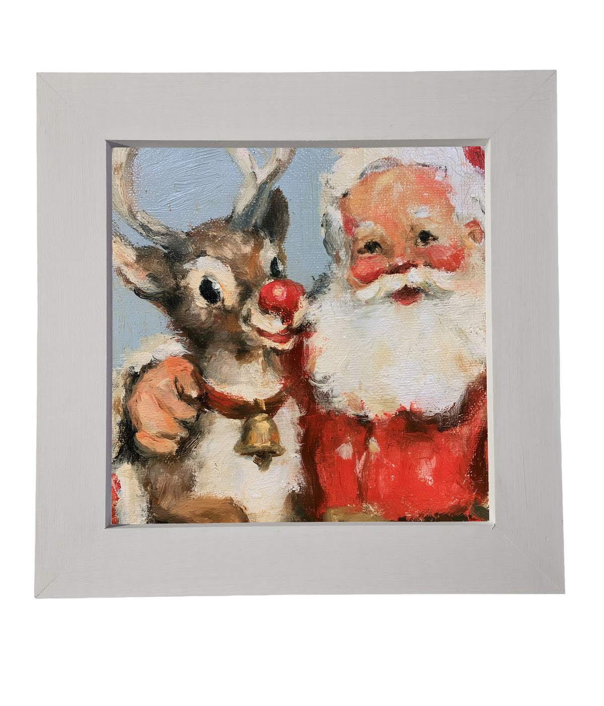 cheerful traditional Santa Claus in red suit, framed Christmas wall art — product view 7