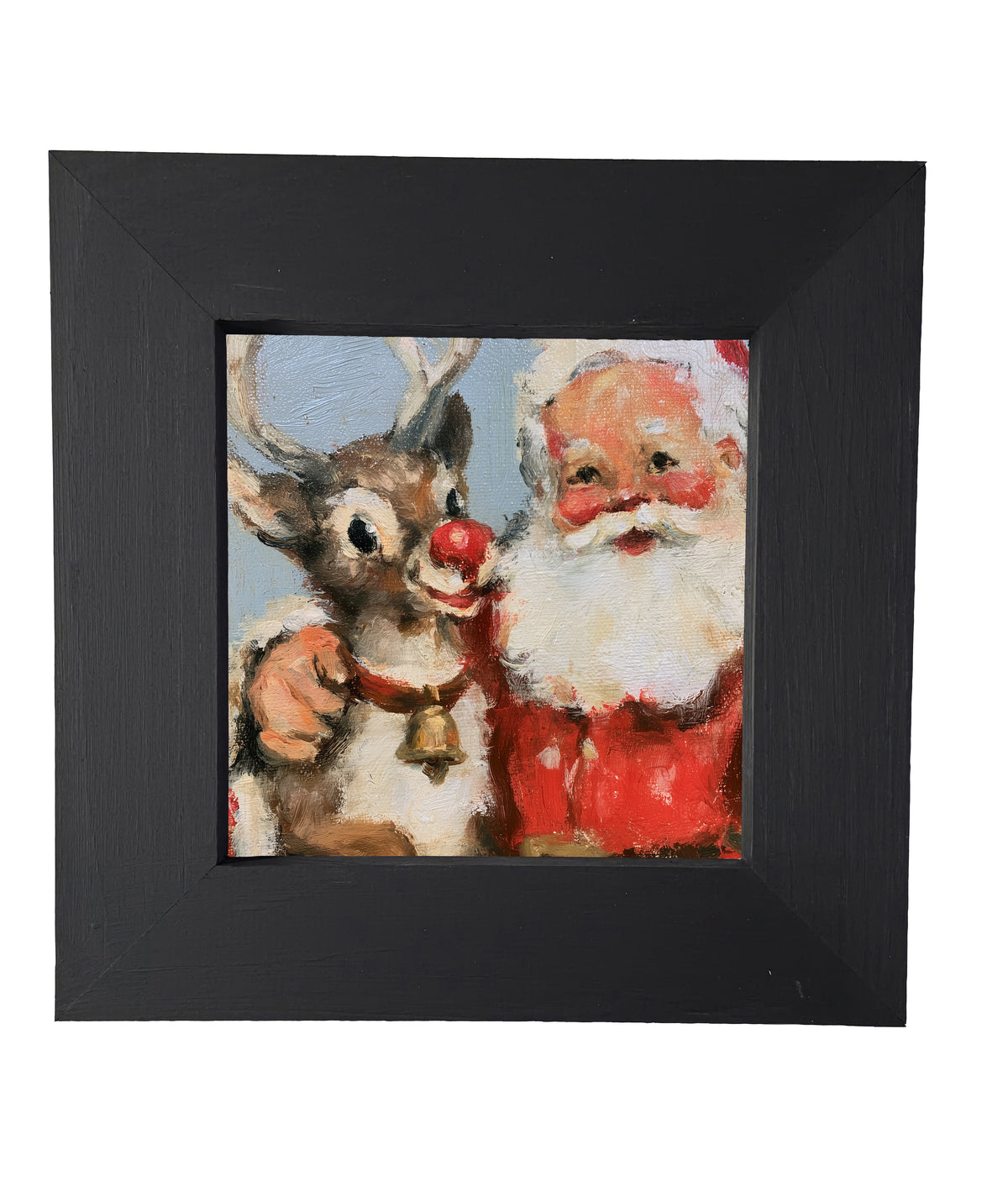 cheerful traditional Santa Claus in red suit, framed Christmas wall art — product view 5