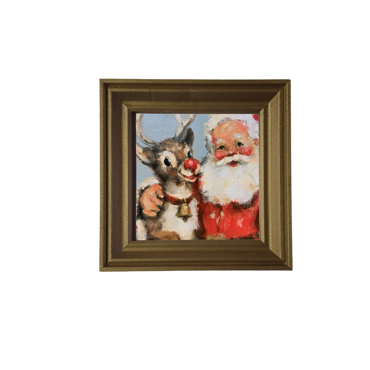 cheerful traditional Santa Claus in red suit, framed Christmas wall art — product view 3