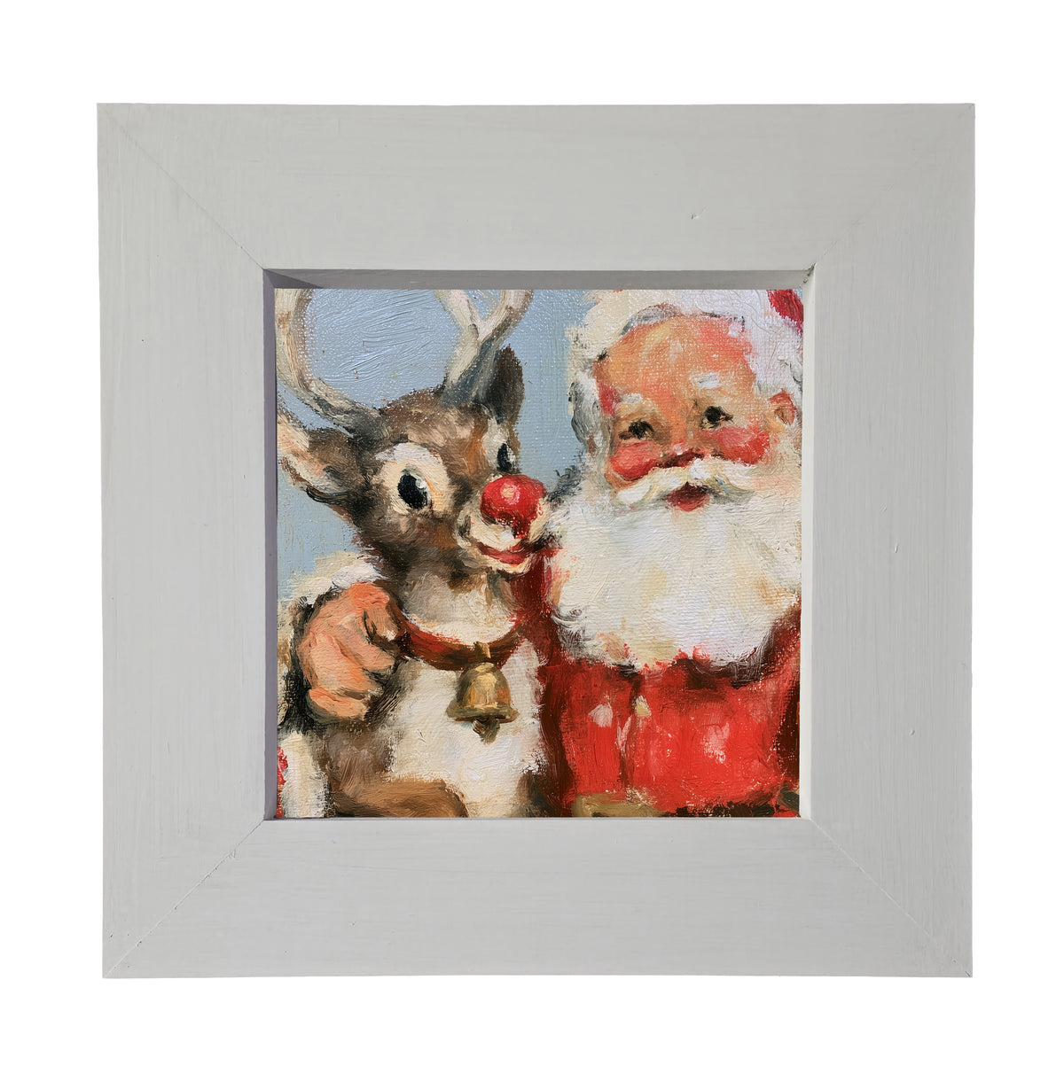 cheerful traditional Santa Claus in red suit, framed Christmas wall art — product view 4