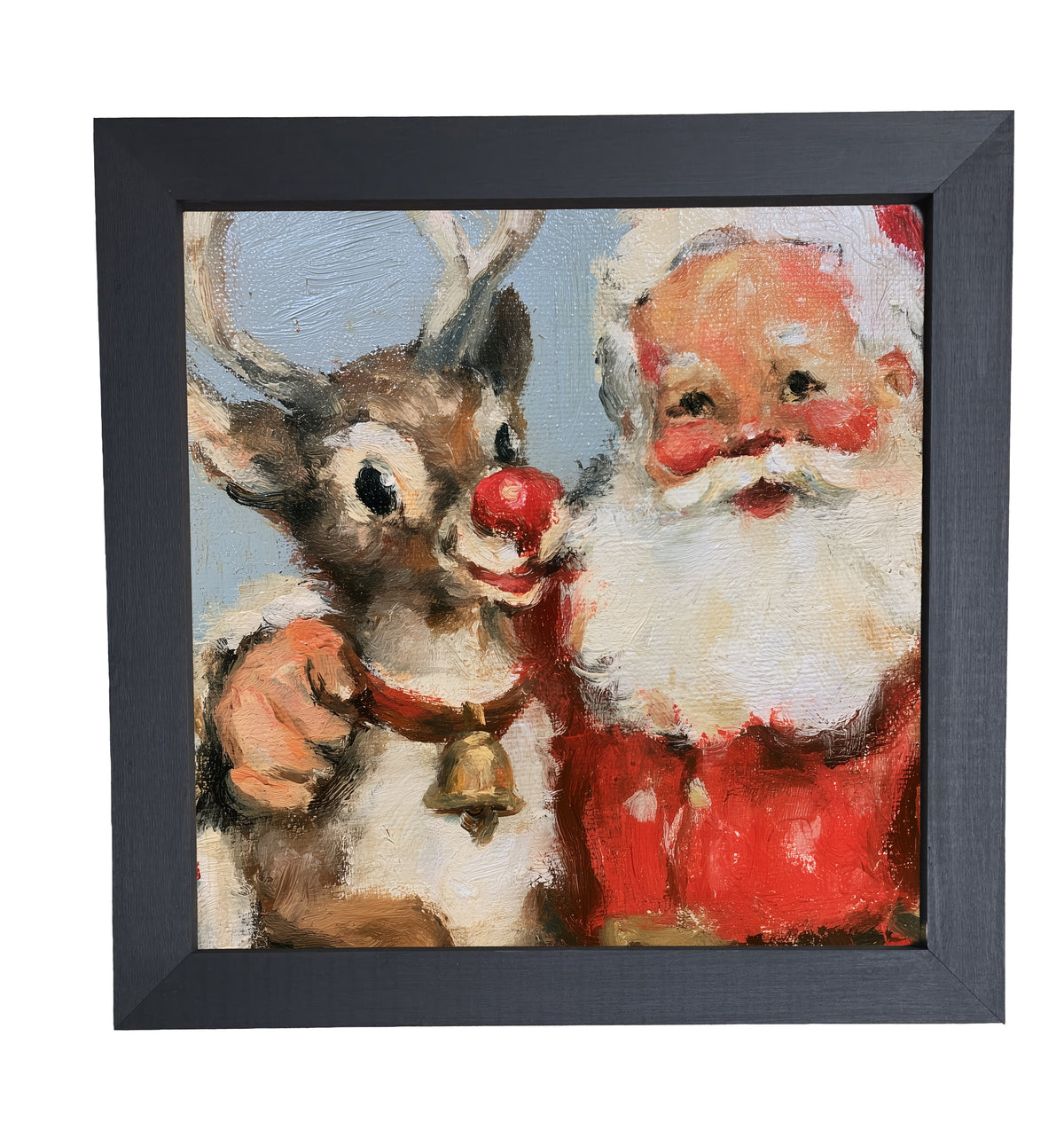 cheerful traditional Santa Claus in red suit, framed Christmas wall art — product view 10